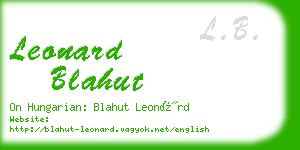 leonard blahut business card